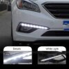 CSCSNL 1 زوج ل هيونداي سوناتا 9 2014 2015 2016 سيارة LED DRL القيادة النهار تشغيل أضواء النهار 12V ABS الضباب مصباح غطاء