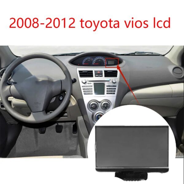 لوحة شاشة LCD لتويوتا فيوس ، شاشة سوداء ، استبدال الأدوات ، العنقودية ، 2008-2012