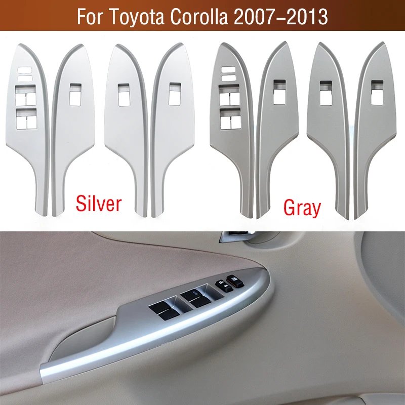 4 قطعة/المجموعة نافذة السيارة رفع التحكم التبديل غطاء لوحة الإطار لتويوتا كورولا 2007-2013 لسيارة اليد اليسرى محرك