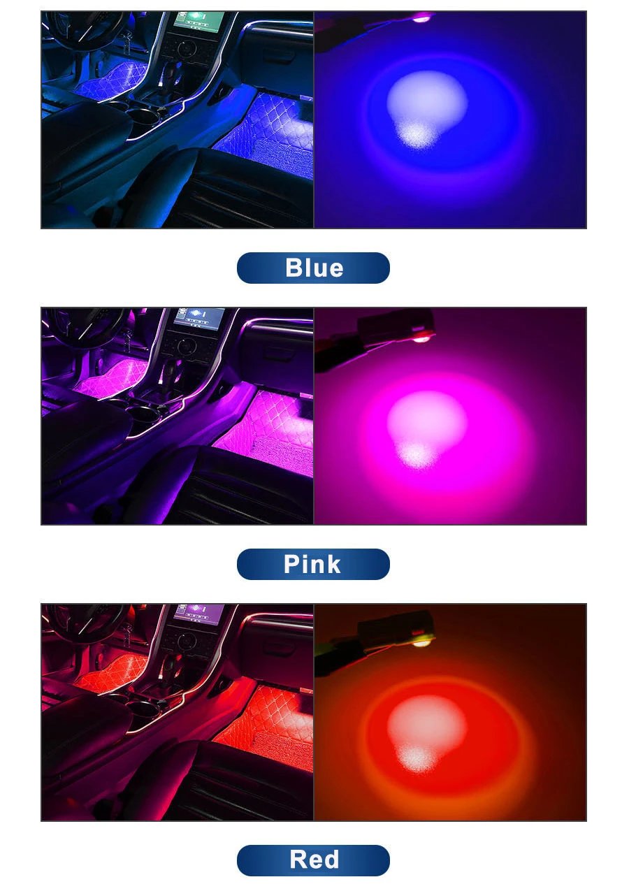 مصباح داخلي LED للخلف ، موصل إضاءة مزخرف ، تويوتا كامري كورولا RAV4 تاج ملحقات لكزس ، علبة القفازات ، 2