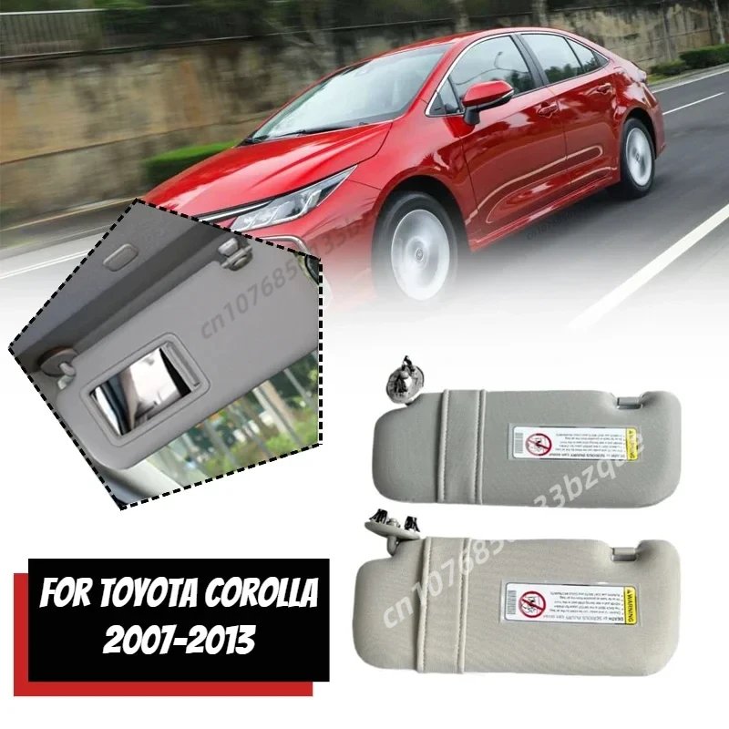 لتويوتا أوريس كورولا 2008 - 2013 حاجب الشمس الداخلي للسيارة مع مرآة رمادي بيج ظل الشمس الجانب الأيسر الأيمن للسائق