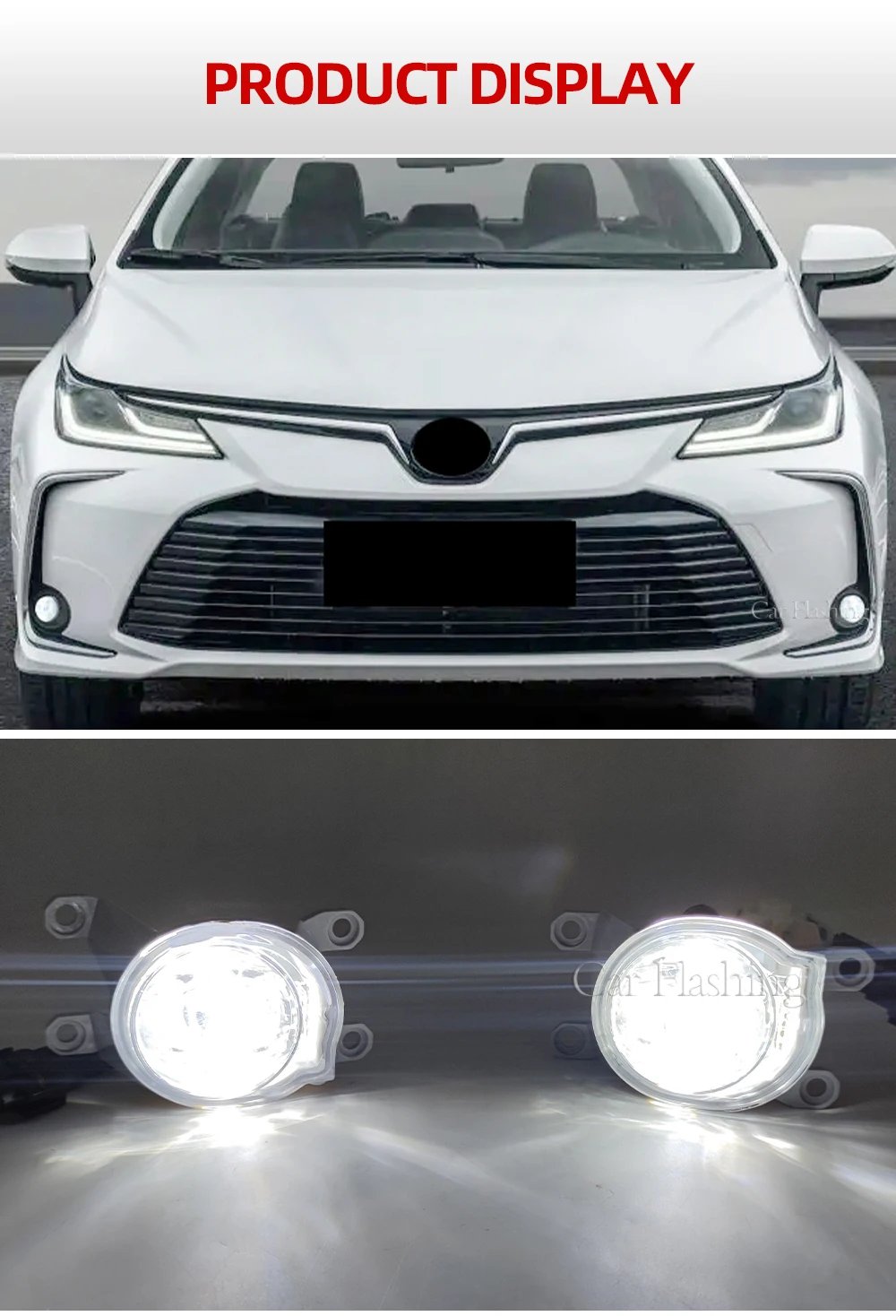 مصابيح الضباب الأمامية LED لتويوتا كورولا Altis ، مصباح الضباب ، الكروم مع تسخير ، غطاء الأسلاك ، مصبغة ، 1 Set ، 2020 ، 2021 ، 2022