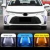 2 قطعة LED النهار تشغيل ضوء لتويوتا كورولا 2019 2020 2021 2022 الأصفر بدوره Signa 12 فولت الضباب مصباح الديكور الوفير ضوء DRL