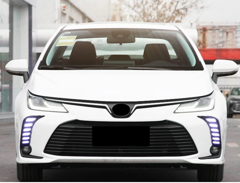 2 قطعة LED النهار تشغيل ضوء لتويوتا كورولا 2019 2020 2021 2022 الأصفر بدوره Signa 12 فولت الضباب مصباح الديكور الوفير ضوء DRL