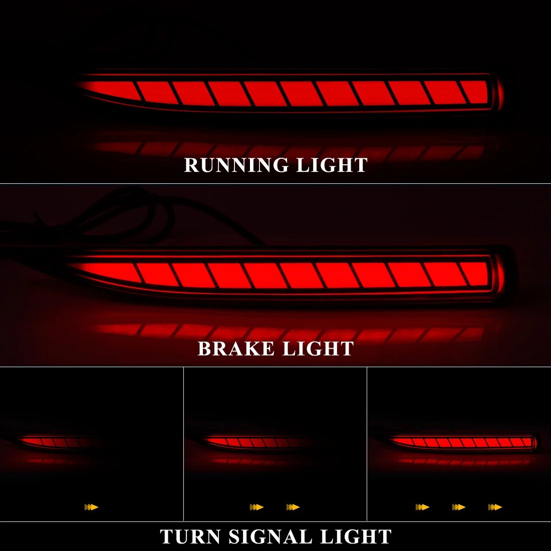 مصباح عاكس ليد لمصد خلفي لتويوتا كورولا ألتيس ، فرامل تحذيرية ، إشارة انعطاف ديناميكية ، مصابيح ضباب ، * * ، * * ، *