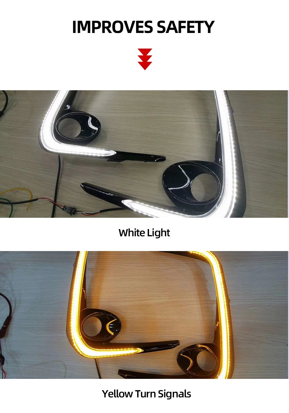 سيارة LED DRL النهار تشغيل ضوء أصفر بدوره إشارة 12 فولت الضباب مصباح الديكور الوفير ضوء لتويوتا كورولا 2019 2020 2021 2022