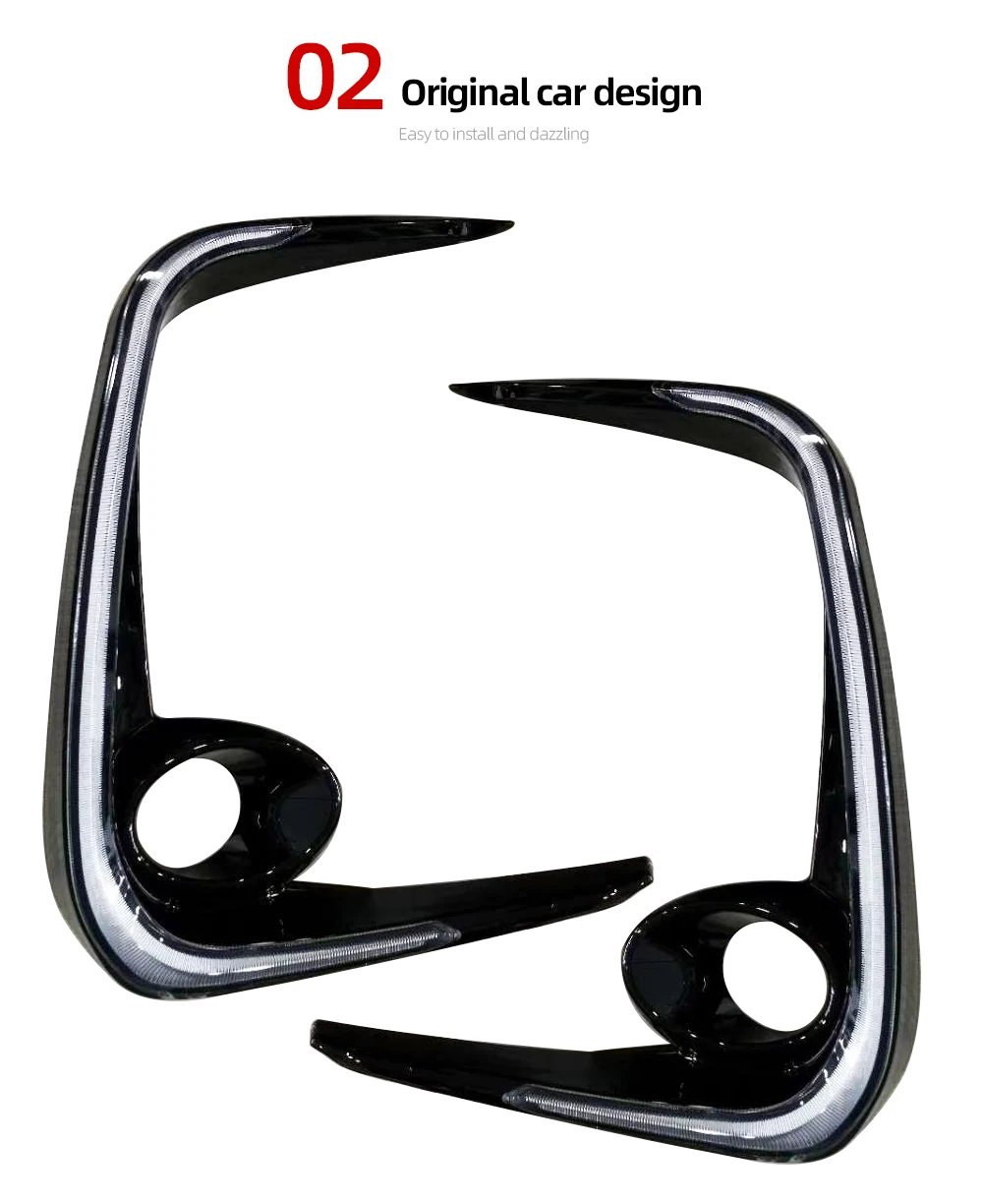 سيارة LED DRL النهار تشغيل ضوء أصفر بدوره إشارة 12 فولت الضباب مصباح الديكور الوفير ضوء لتويوتا كورولا 2019 2020 2021 2022