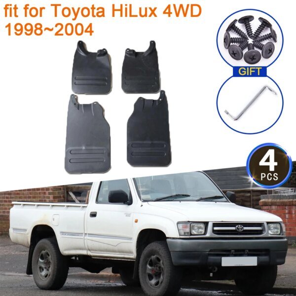 واقيات الطين لـ Toyota HiLux 4WD 1998 ~ 2005 ملحقات 1999 2000 2001 2002 2003 2004 واقيات الطين واقيات بلاش خلفية أمامية