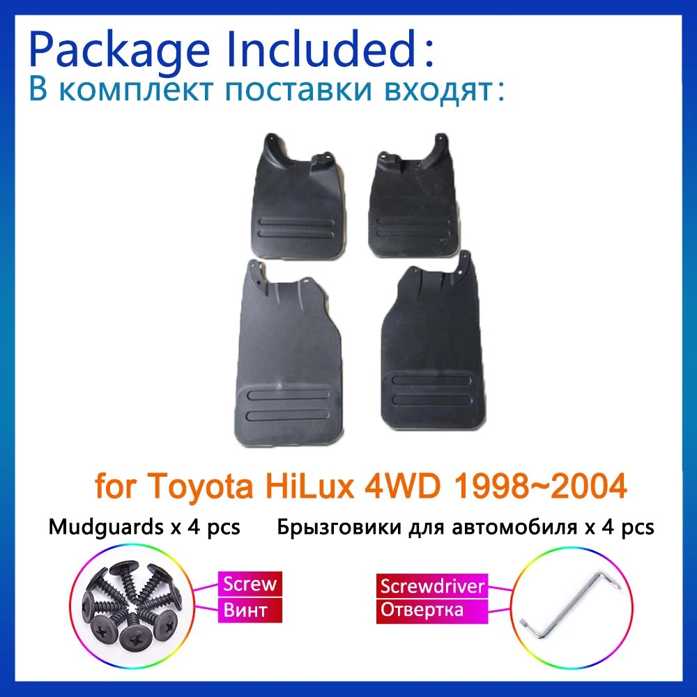 واقيات الطين لـ Toyota HiLux 4WD 1998 ~ 2005 ملحقات 1999 2000 2001 2002 2003 2004 واقيات الطين واقيات بلاش خلفية أمامية