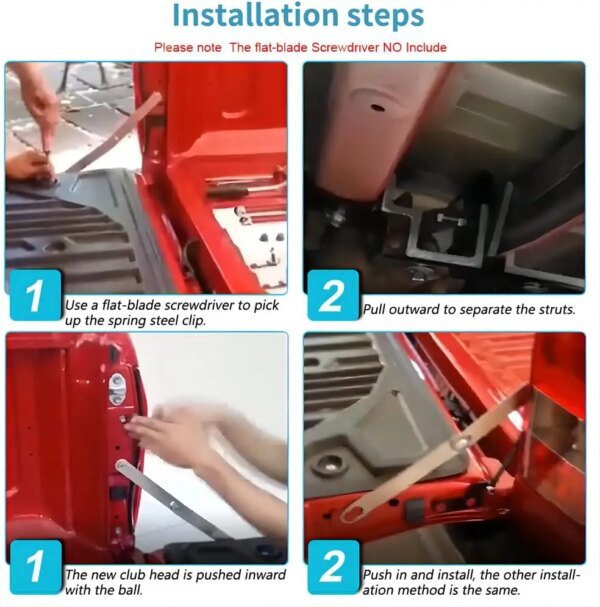 مساعدة الصدمات الخلفية للباب الخلفي لتويوتا هايلكس ريفو-، بيك ونج 125 ، غاز GUN126 ، دامبير داعم للرفع ، 2