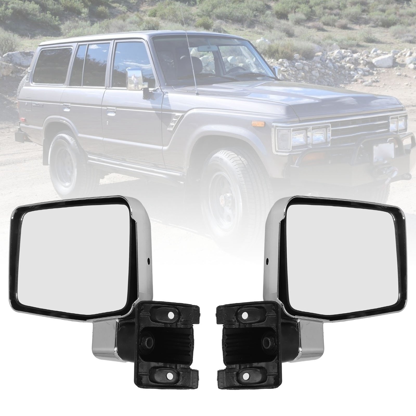 الكروم الفضة مرآة الرؤية الخلفية زجاج محدب استبدال لتويوتا لاند كروزر 60 سلسلة 1980 1981 1982 1983 1984 1985-1990 الكروم الفضة مرآة الرؤية الخلفية زجاج محدب استبدال لتويوتا لاند كروزر 60 سلسلة 1980 1981 1982 1983 1984 1985-1990