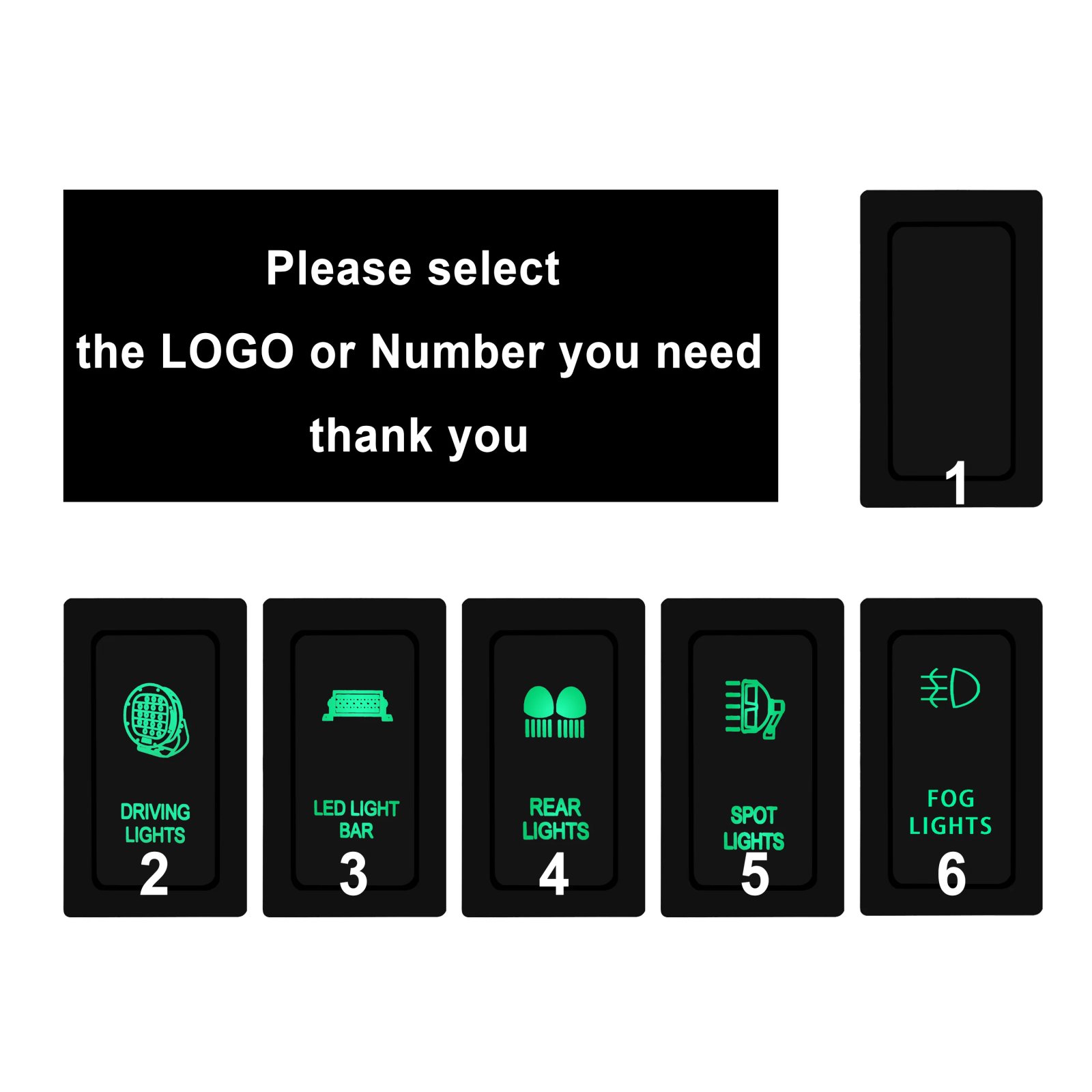 مفتاح دفع للسيارة لتويوتا برادو ، شريط LED أخضر ، خلفي ، بقعة ، ضباب ، مصابيح قيادة ، إكسسوارات زر بديلة ، 90 ، 95 ، لاندكروزر ، 12 فولت