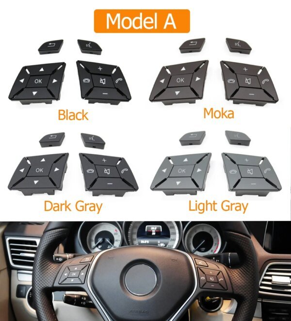 زر مفتاح التحكم في عجلة قيادة السيارة ، مرسيدس بنز C ، E ، GLK ، CLS Class ، W204 ، X204 ، W212 ، W218 ، W156 ، W176 ، W117 ، W172 ، W246