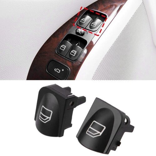 أغطية أزرار السيارة ، لمرسيدس بنز W203 W208 C Clk ، مفتاح النافذة الأمامية اليسرى واليمنى ، زر الإصلاح