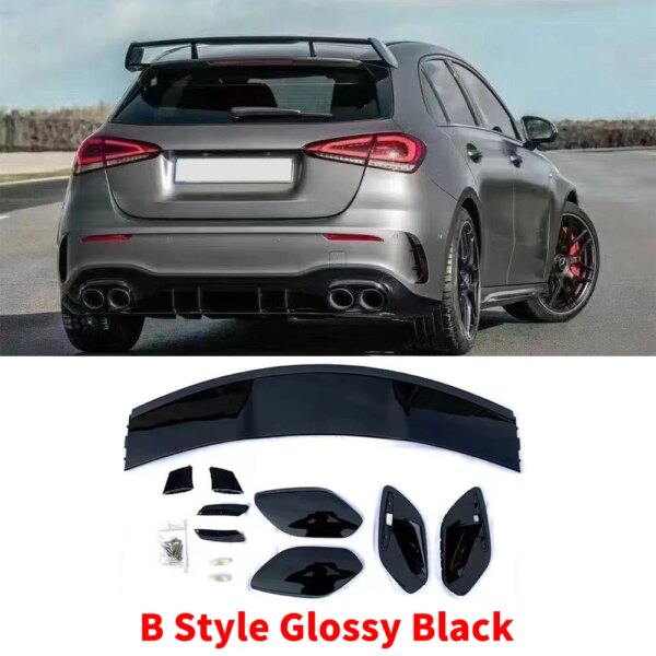 ضبط طقم الجسم الخلفي الجذع التمهيد الجناح سقف سبويلر لمرسيدس بنز الفئة W176 W177 هاتشباك 2013-2021 A180 A200 A260 التصميم