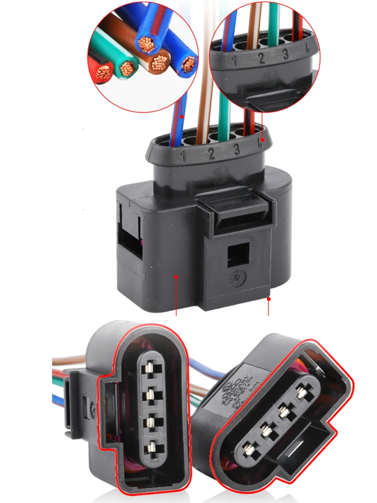 موصل ملف الإشعال لأودي ، تسخير إصلاح ، قابس أسلاك ، أودي A3 ، A4 ، A5 ، A6 ، A8 ، TT ، VW Passat ، جيتا ، جولف ، طوارق ، 1J0973724 ، 4B0973724