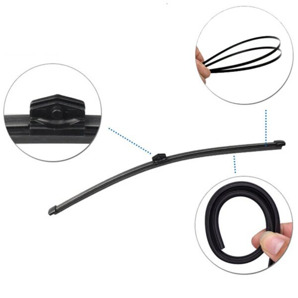 مجموعة شفرات ممسحة إيريك LHD الأمامية والخلفية لسيارات أودي Q3 2011 - 2017 ، فرش زجاج النافذة والأمطار 24 بوصة + 20 بوصة + 16 بوصة