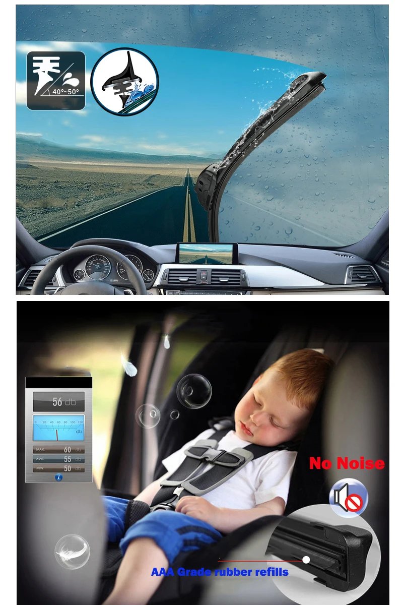 مجموعة شفرات ممسحة إيريك LHD الأمامية والخلفية لسيارات أودي Q3 2011 - 2017 ، فرش زجاج النافذة والأمطار 24 بوصة + 20 بوصة + 16 بوصة