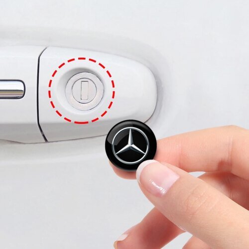 2 قطعة تصفيف السيارة قفل ثقب المفتاح ملصقات الديكور حماية لمرسيدس بنز C180 C200 C260 C300 W108 W124 W126 W140 W168 W169