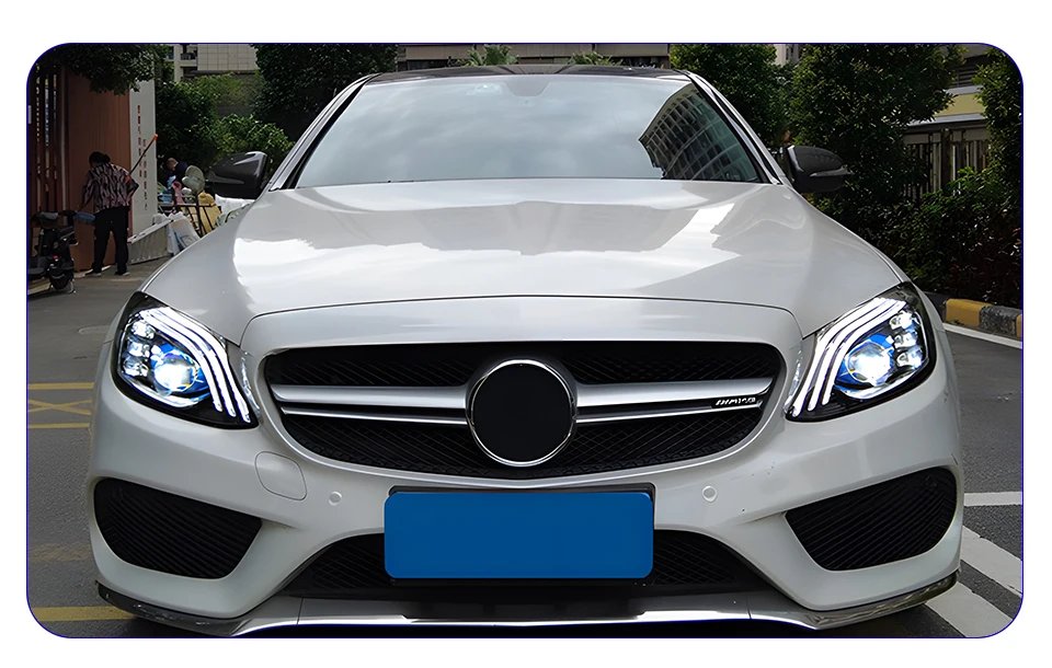 لبنز W205 C180 C200 C220 C22d C230 C160 2015-2021 سيارة الجبهة ضوء ترقية مايباخ LED عدسة المصباح الأمامي مجموعة عالية الجودة