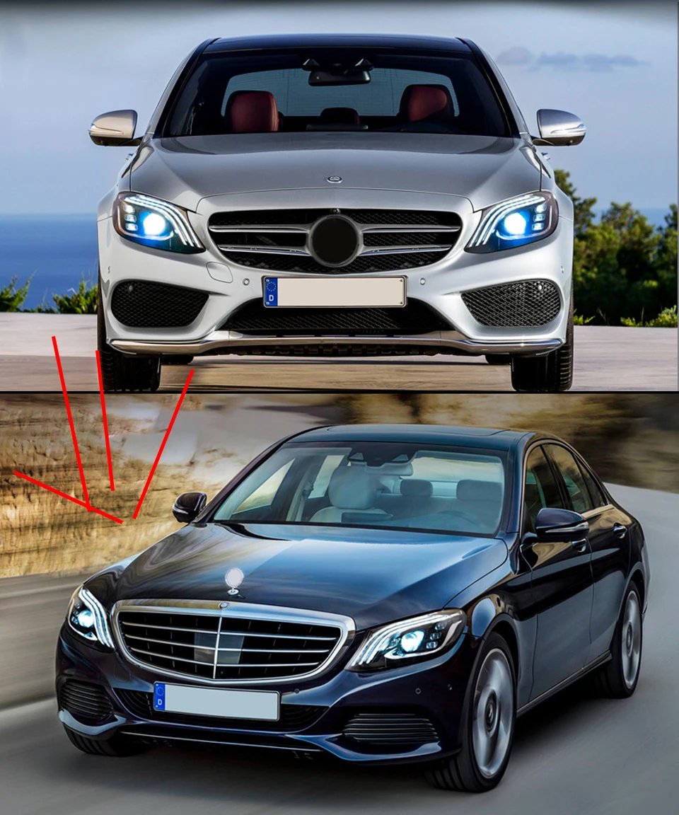 لبنز W205 C180 C200 C220 C22d C230 C160 2015-2021 سيارة الجبهة ضوء ترقية مايباخ LED عدسة المصباح الأمامي مجموعة عالية الجودة