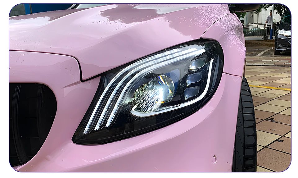 لبنز W205 C180 C200 C220 C22d C230 C160 2015-2021 سيارة الجبهة ضوء ترقية مايباخ LED عدسة المصباح الأمامي مجموعة عالية الجودة