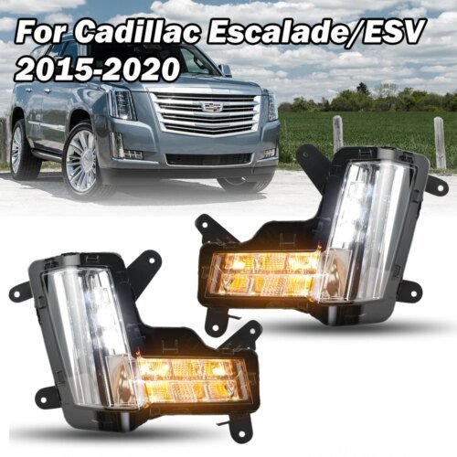 مصابيح الضباب لـ Escalade ESV-cadilloy ، مصباح أمامي DRL بدون فرامل تصادم ، إكسسوارات السيارة