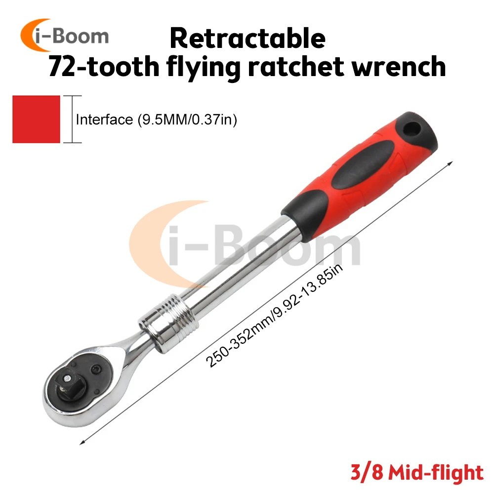 1/4 "3/8" 1/2 "بوصة اسئلة وجع 72 الأسنان تمديد تلسكوبي اسئلة المقبس أداة مفتاح الربط لوحة اسئلة مقبض أدوات مفتاح الربط
