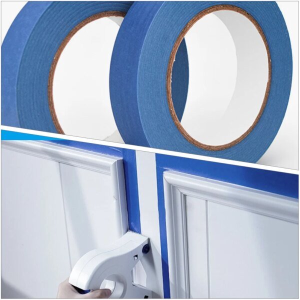 5 Rolls Paint Masking Tape Painters Artists Model Blue Bulk Car Thin Adhesive Textured Paper Low Tack