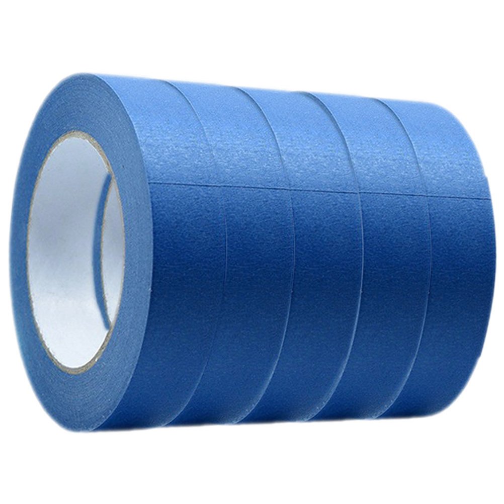 5 Rolls Paint Masking Tape Painters Artists Model Blue Bulk Car Thin Adhesive Textured Paper Low Tack