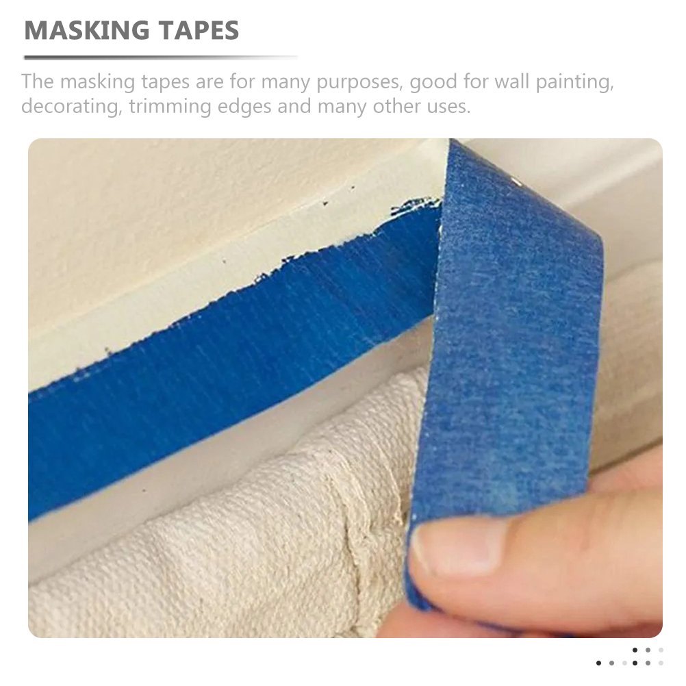 5 Rolls Paint Masking Tape Painters Artists Model Blue Bulk Car Thin Adhesive Textured Paper Low Tack