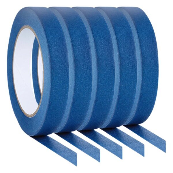 5 Rolls Paint Masking Tape Painters Artists Model Blue Bulk Car Thin Adhesive Textured Paper Low Tack