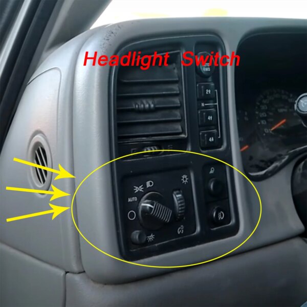 مفتاح المصباح الأمامي مصباح الضباب ، GMC sierera 1500hd كلاسيكي 10000 hd