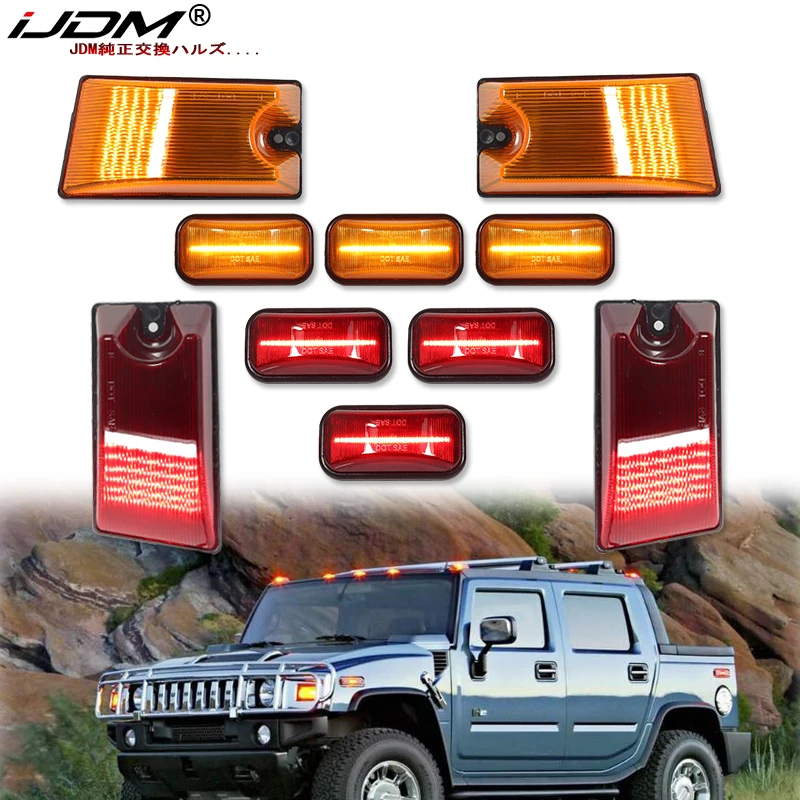iJDM أصفر/أحمر LED سقف الكابينة ضوء والعدسات عدة ل هامر H2 2003 2004 2005 2006 2007 2008 2009 LED المدخن عدسة أضواء علوية iJDM أصفر/أحمر LED سقف الكابينة ضوء والعدسات عدة ل هامر H2 2003 2004 2005 2006 2007 2008 2009 LED المدخن عدسة أضواء علوية