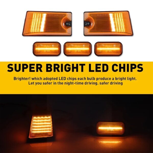 iJDM أصفر/أحمر LED سقف الكابينة ضوء والعدسات عدة ل هامر H2 2003 2004 2005 2006 2007 2008 2009 LED المدخن عدسة أضواء علوية