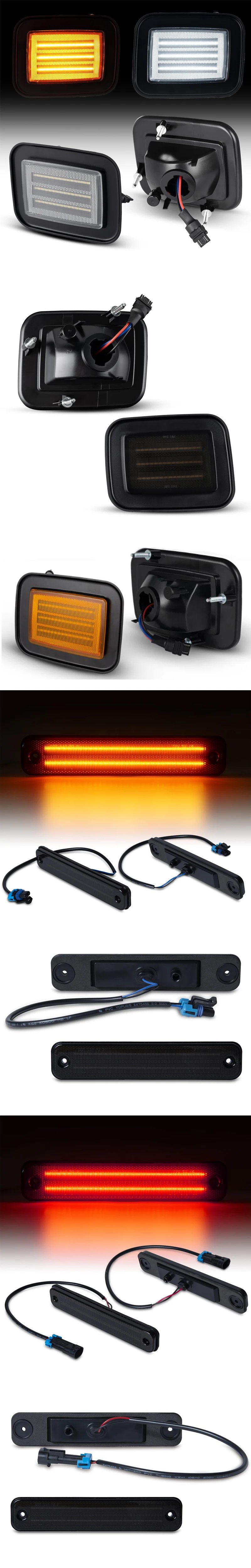 LED بدوره إشارة الجبهة المصد الخلفي ، الجانب ماركر أضواء ل هامر H2 2003-2009 ، باب السيارة DRL النهار تشغيل مصابيح ، Canbus ، 2 قطعة