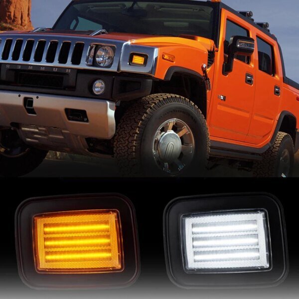 LED بدوره إشارة الجبهة المصد الخلفي ، الجانب ماركر أضواء ل هامر H2 2003-2009 ، باب السيارة DRL النهار تشغيل مصابيح ، Canbus ، 2 قطعة