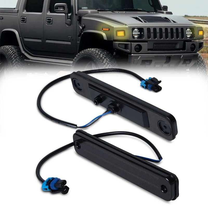 LED بدوره إشارة الجبهة المصد الخلفي ، الجانب ماركر أضواء ل هامر H2 2003-2009 ، باب السيارة DRL النهار تشغيل مصابيح ، Canbus ، 2 قطعة