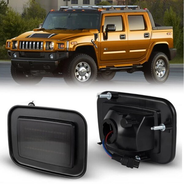 LED بدوره إشارة الجبهة المصد الخلفي ، الجانب ماركر أضواء ل هامر H2 2003-2009 ، باب السيارة DRL النهار تشغيل مصابيح ، Canbus ، 2 قطعة