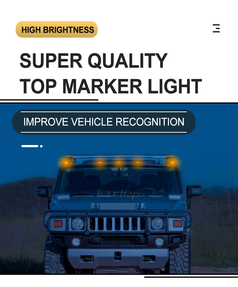 أضواء علامة سقف الكابينة LED ، أضواء التخليص ل 2003-2009 هامر H2 2005 2007-2009 هامر H2 SUT و SUV ، 10 قطعة لكل مجموعة
