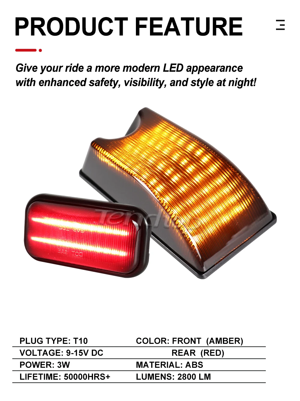 أضواء علامة سقف الكابينة LED ، أضواء التخليص ل 2003-2009 هامر H2 2005 2007-2009 هامر H2 SUT و SUV ، 10 قطعة لكل مجموعة
