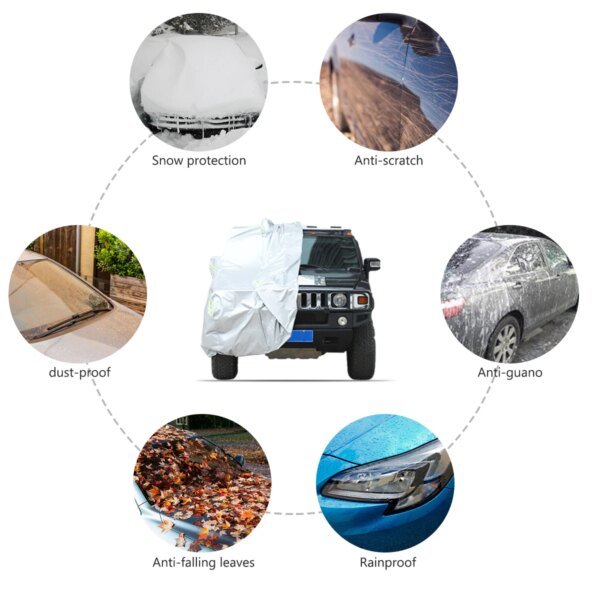 سيارة خارجية بالكامل ، غطاء ثلجي ، واقي من الشمس ، مقاوم للغبار ، حماية من أشعة الشمس ، هامر H2-من الخارج
