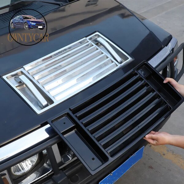 ل هامر H2 2003 2004 2005 2006 2007 2008 2009 ABS كروم هود سطح السفينة تنفيس لوحة أغطية المقبض حواف السيارات تعديل الملحقات