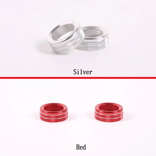 ل 2003-2007 هامر H2 سبائك الألومنيوم الأحمر/الفضة سيارة تكييف الهواء التبديل تعديل مقبض حلقة غطاء ملصق قطع غيار السيارات