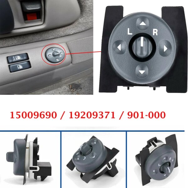 مفتاح التحكم في مرآة الرؤية الخلفية الأيسر لـ تشيفي جي إم سي C1500 C2500 C3500 K1500 K2500 K3500 شاحنة الضواحي تاهو 15009690