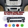 ملصقات إصلاح الزر لفورد مونديو MK4 S Max 2006 إلى 2015 شارات التحكم في المناخ الفضية لفورد جالاكسي تحديد المفاتيح القبيحة