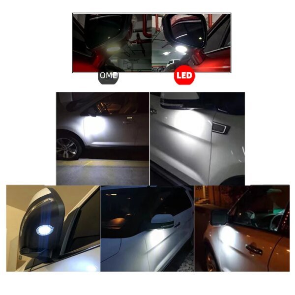 مرآة جانبية البركة الخفيفة ، LED مصباح لفورد F150 اكسبلورر حافة إكسبيديشن فليكس فيوجن توروس X مونديو MK5 ، 6000K الأبيض ، 2 قطعة