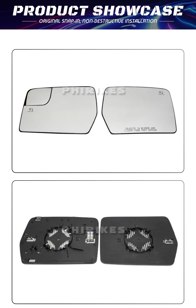 مرآة جانبية يسرى ويمنى ، مرآة الرؤية الخلفية بزاوية مسخنة ، فورد من من من من من من الجانبين ، مرآة رؤية خلفية واسعة ،