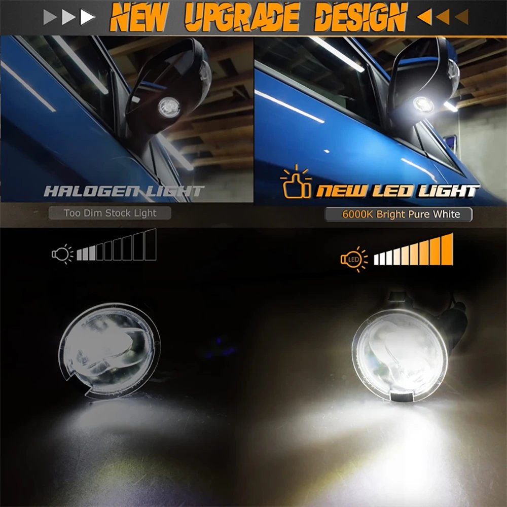 2 قطعة LED الجانب مرآة البركة ضوء مصباح الجمعية لفورد F150 الحارس حافة الانصهار اكسبلورير إكسبيديشن فليكس الثور X ، 6000K الأبيض