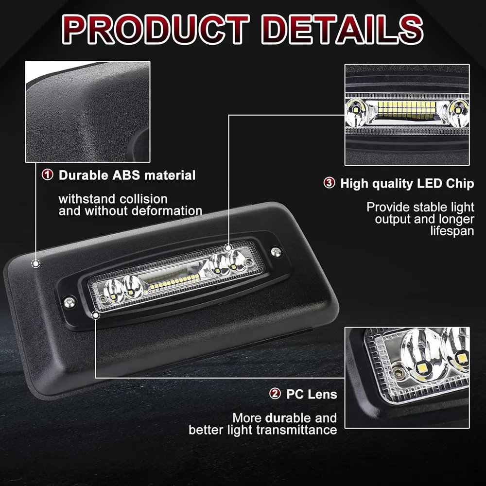 إدراج غطاء واقي واقي مصد السيارة الأمامي ، غطاء مصابيح ليد ، يسار ويمين ، يناسب وسادة فورد ، مع إكسسوارات السيارة